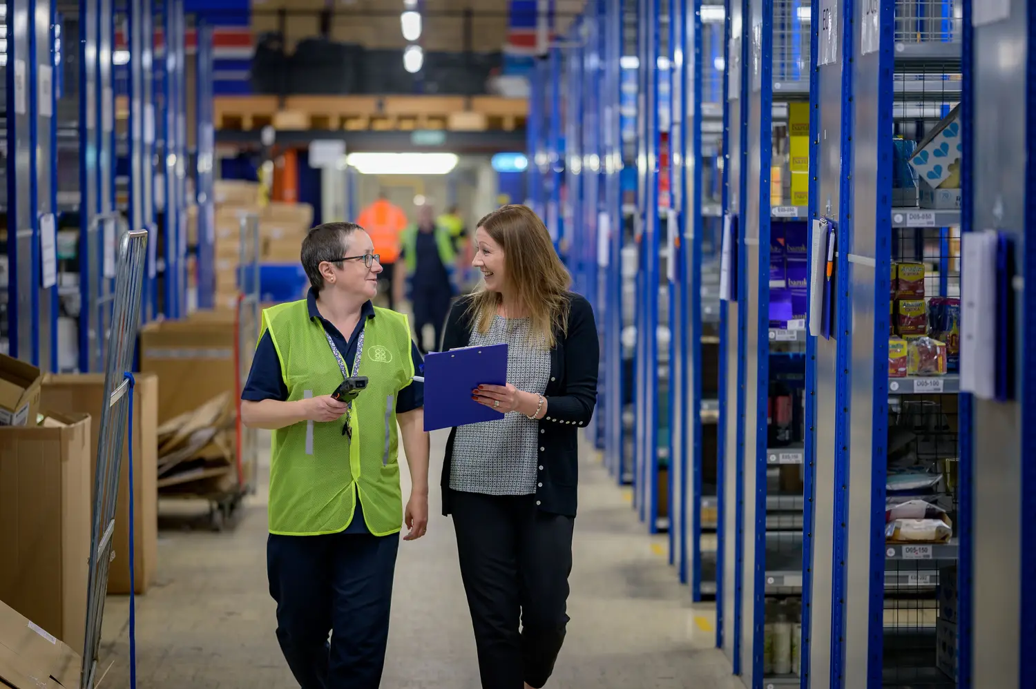 Warehouse inventory and logistics management operations.
